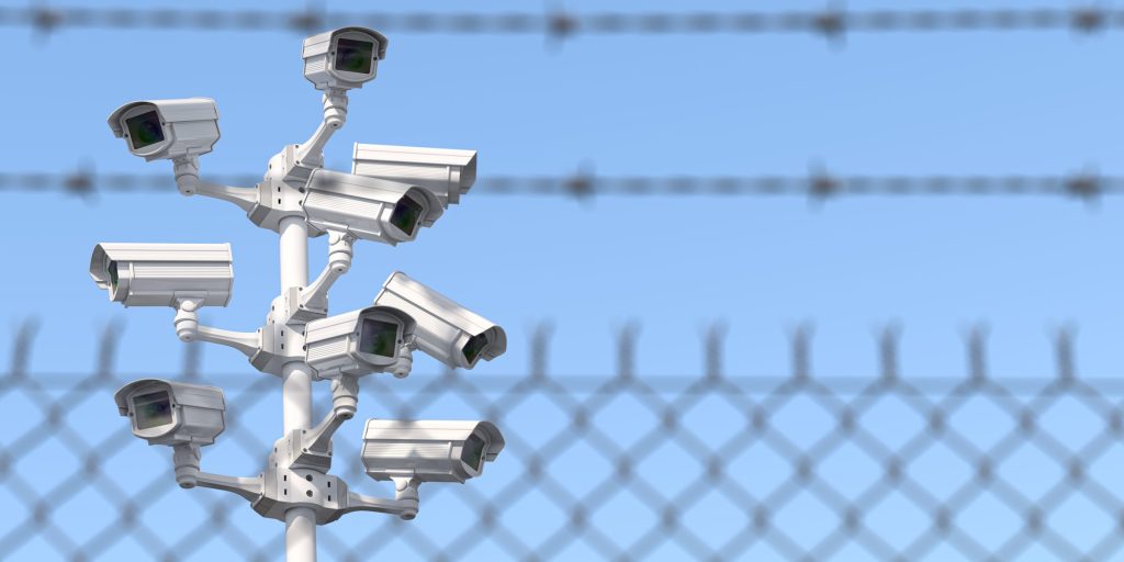 Security camera on a building